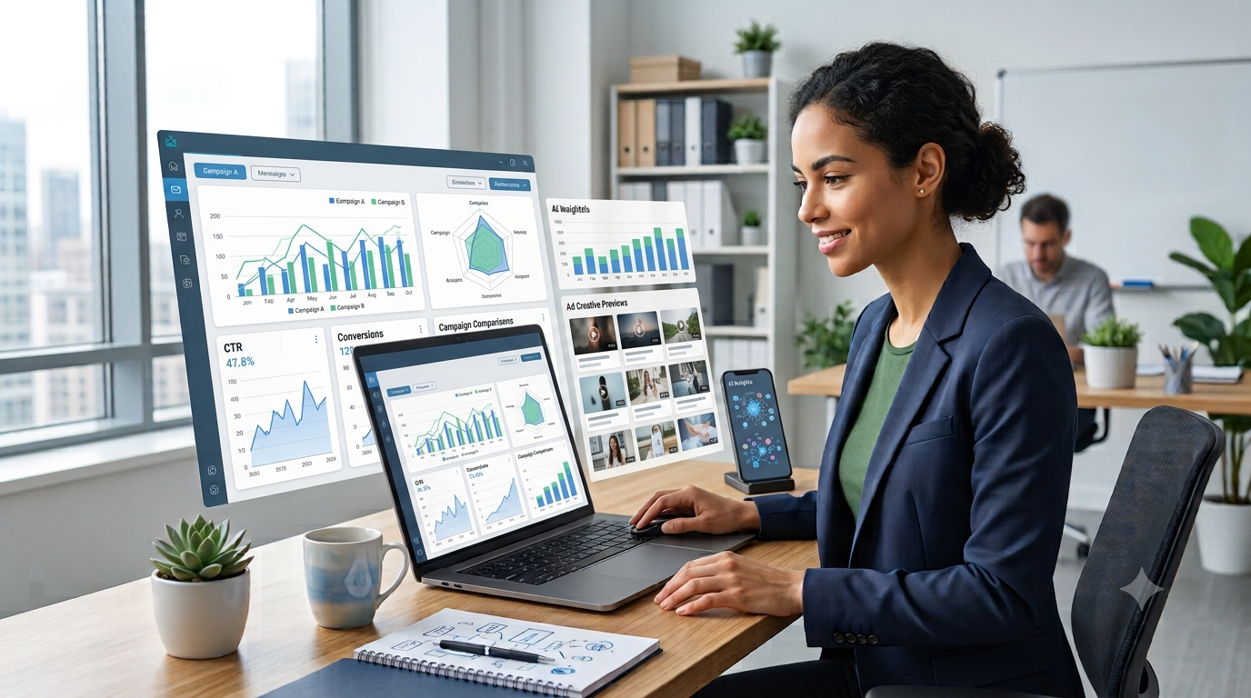 AI advertising campaign optimization and marketing performance analytics