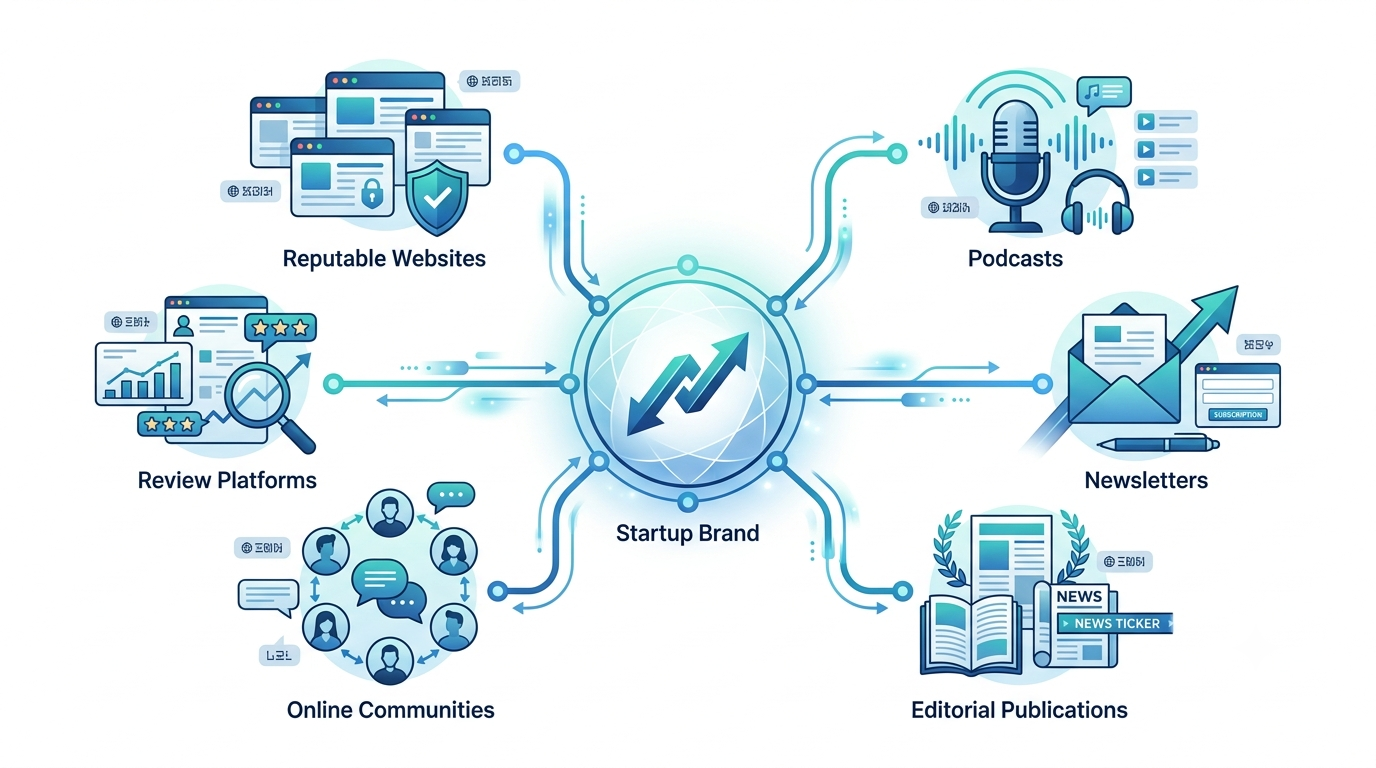 Digital PR and backlink network supporting startup brand visibility