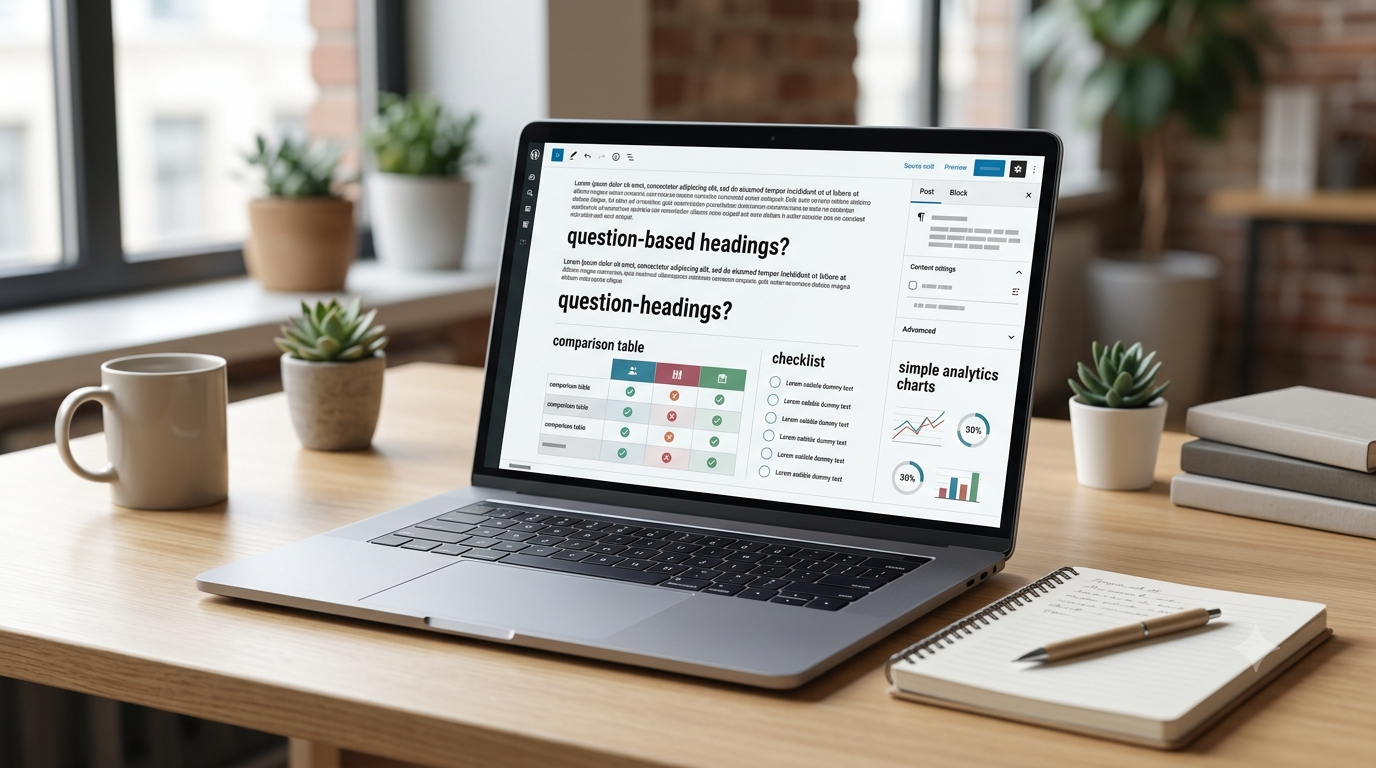 SEO content workflow with blog outlines and structured headings